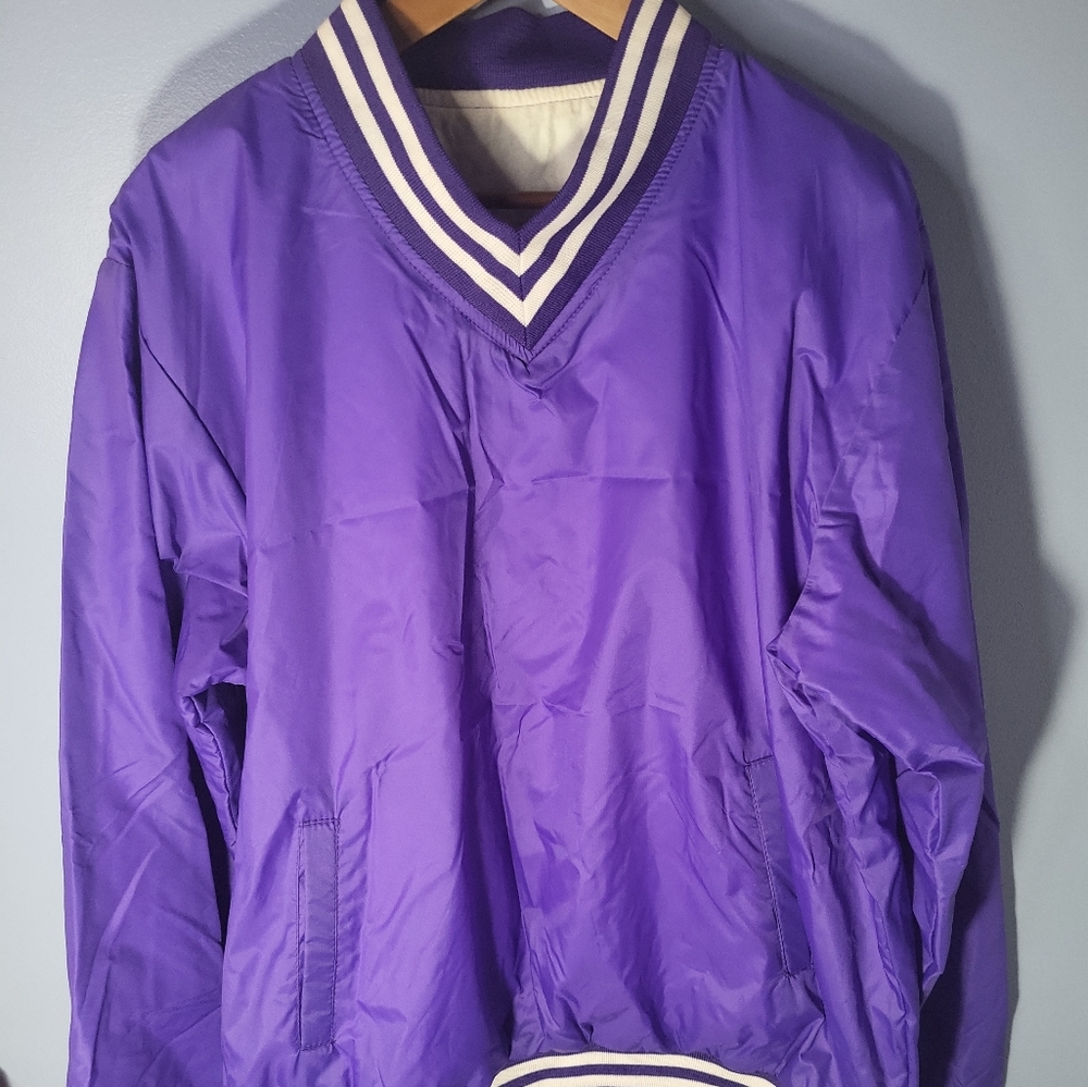 Vintage Sportswear Purple Nylon  Pull Over  Woman Size L Canada Made
